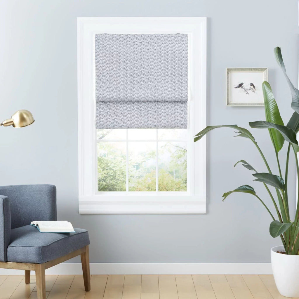 Exclusive Home Esme Total Blackout Roman Shade, 23"x64", Dark Grey