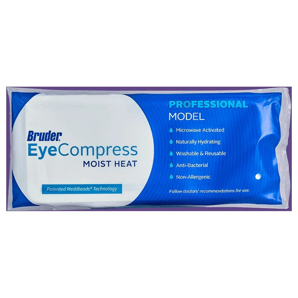 Bruder Moist Heat Eye Compress - Microwave Activated - Heat and Moisture for Dry Eyes - Reusable, Washable, and Non-allergenic - Fast Acting and Effective Relief for Dry Eye and Other Eye Irritation