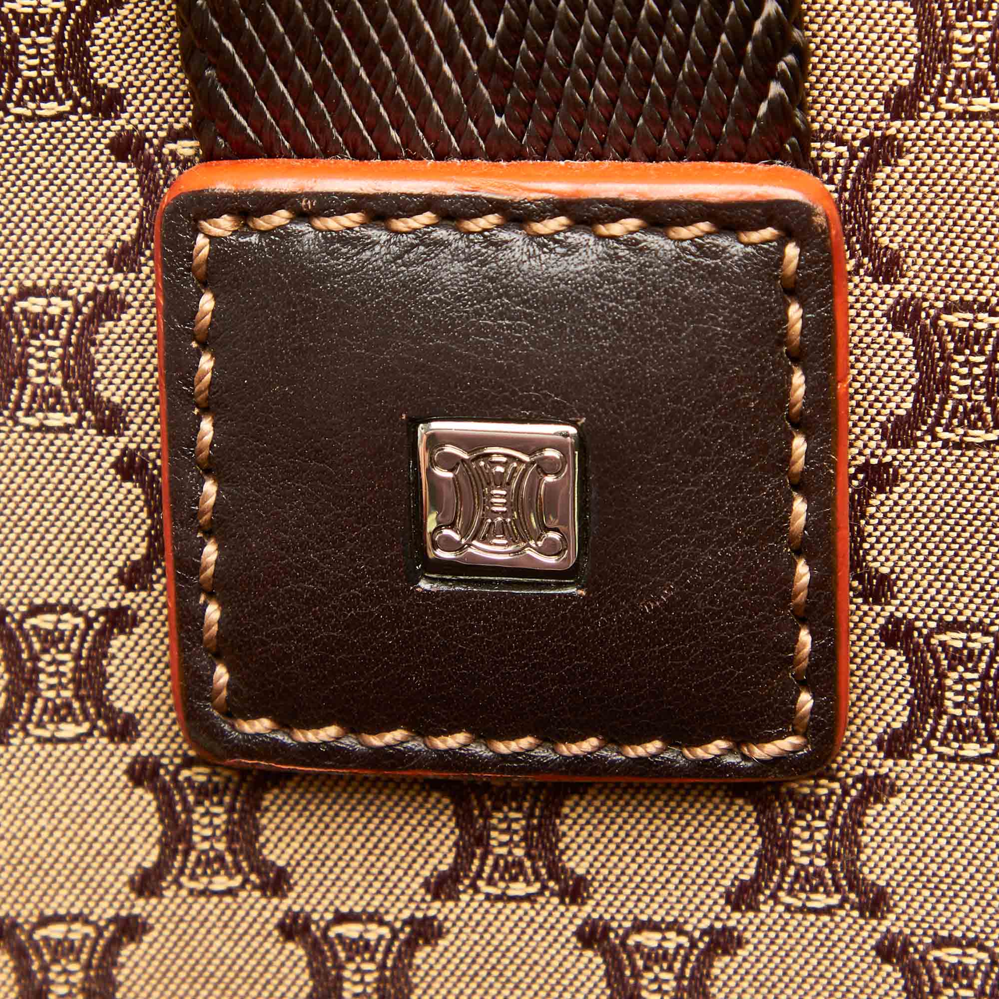 Pre-Owned Authenticated Celine Macadam Handbag Canvas Fabric Brown Top HandleBag Women (Good)