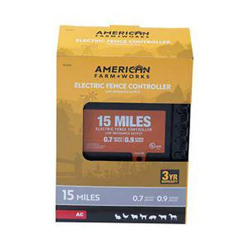 American FarmWorks 0.7 Joule 15-Mile -Powered Low Impedance Electric Fence Charger