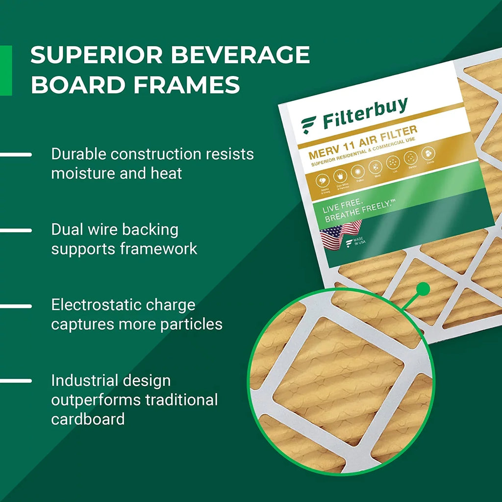 Filterbuy 16x36x1  11 Pleated   Furnace Air Filters (2-Pack)