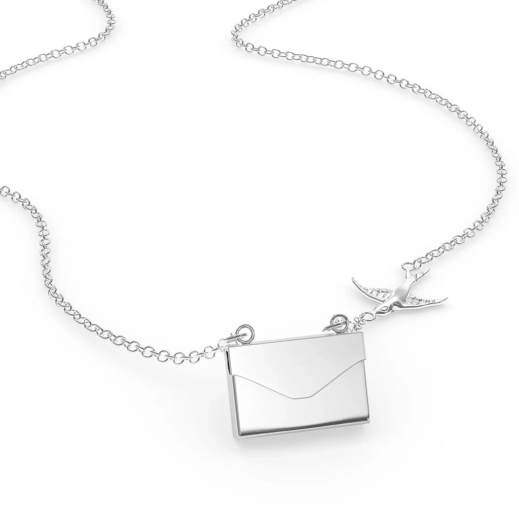 Locket Necklace Irish Coffee Cocktail, Vintage style in a silver Envelope Neonblond