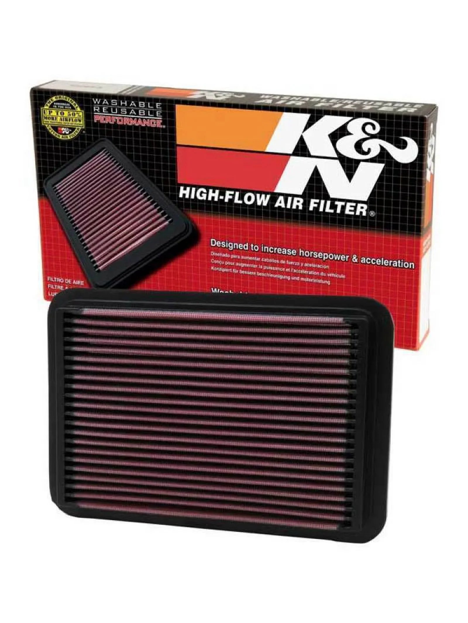 & Engine Air Filter: High Performance, Premium, Washable, Replacement Filter: 1986-2018 /// (Outlander, , Tacoma, Soarer, 4 Runner, Hilux, Previa, Tarago), 33-2050-1