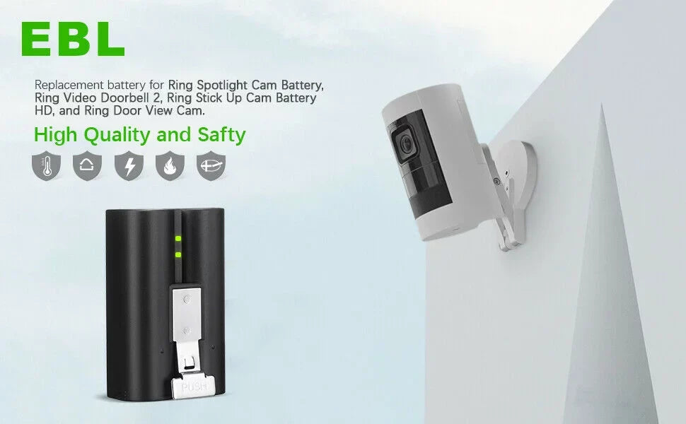 3-Pack Rechargeable Doorbell Replacement Battery Compatible with Ring Video Doorbell 2/3/3 Plus/4, Spotlight Cam, Stick Up Cam, for Ring Doorbell Camera, Backup Batteries 6040mAh 3.65V
