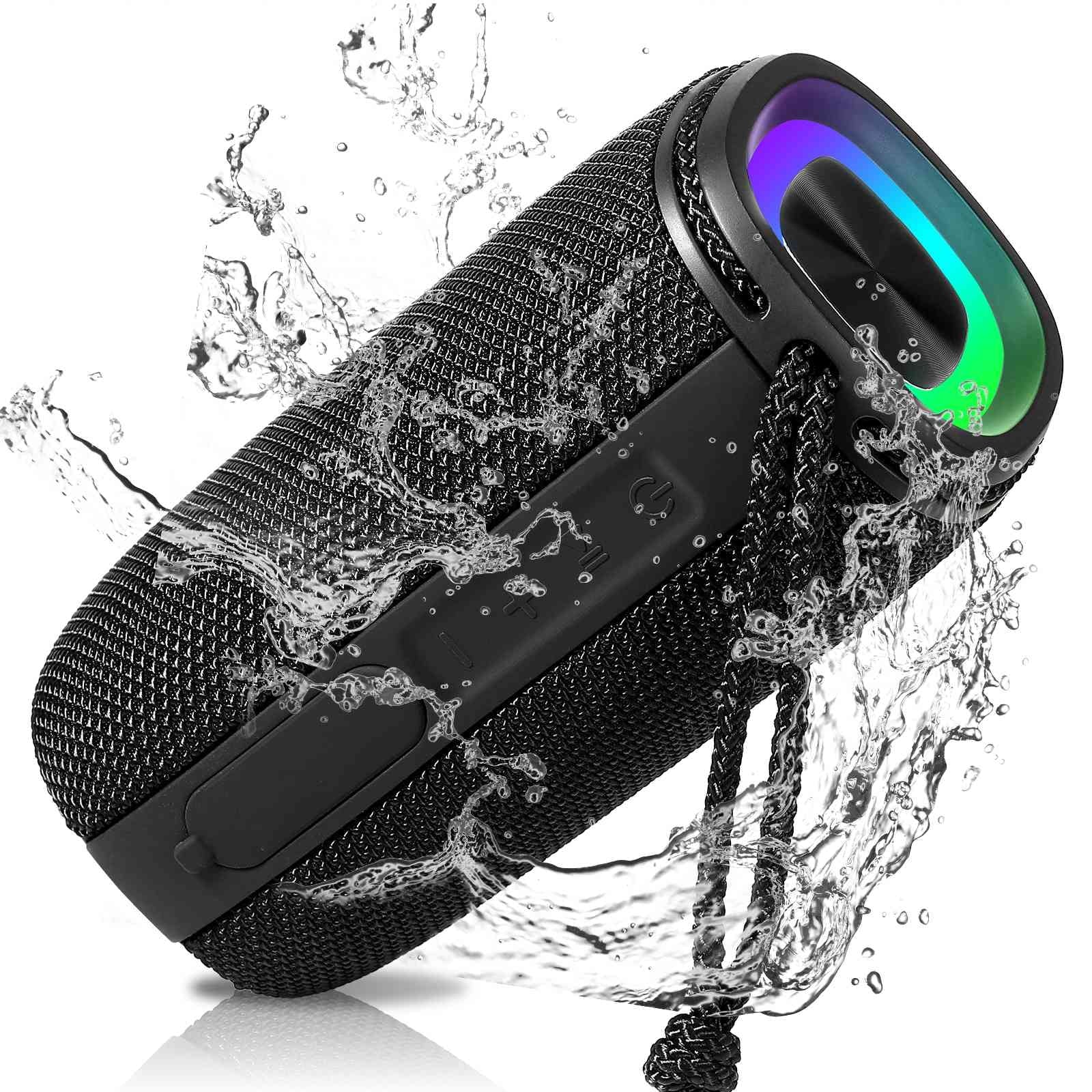 UrbanX  Bluetooth Speaker,  Waterproof Speakers 360°  Surround Sound with Punchy Bass, True Wireless Pairing, .3, Portable Speaker for  + - Black