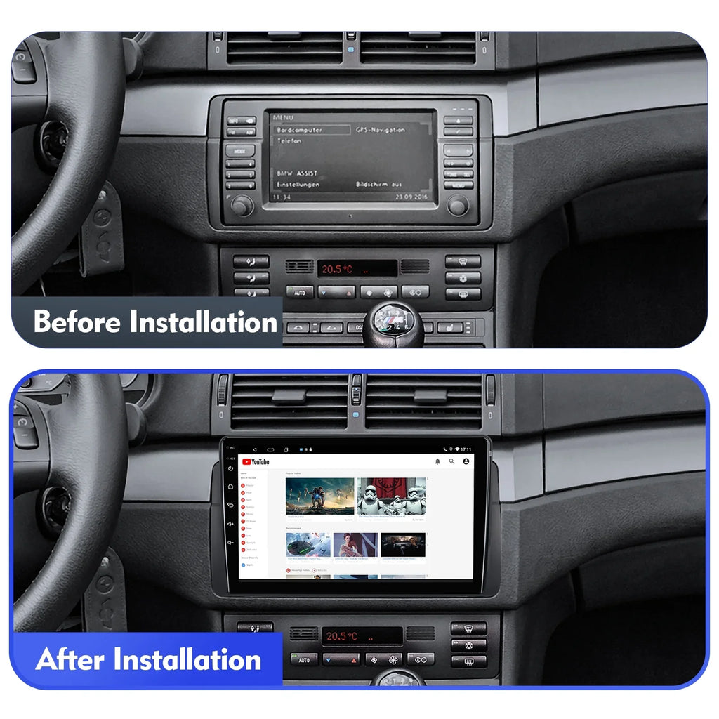 6+128G 9-inch Android 12 Double Din Car Stereo for  //318/320/325/Rover 75/  Touchscreen Screen  Car Radio with Carplay Android Auto  Support Backup Camera