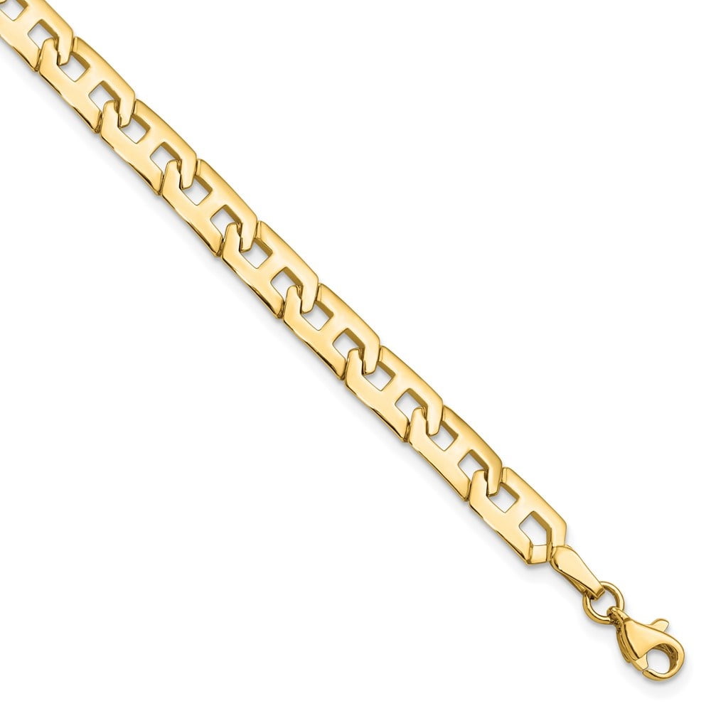 Auriga Fine Jewelry 14K Yellow Gold Polished Fancy Link Bracelet 7.5inch for Women