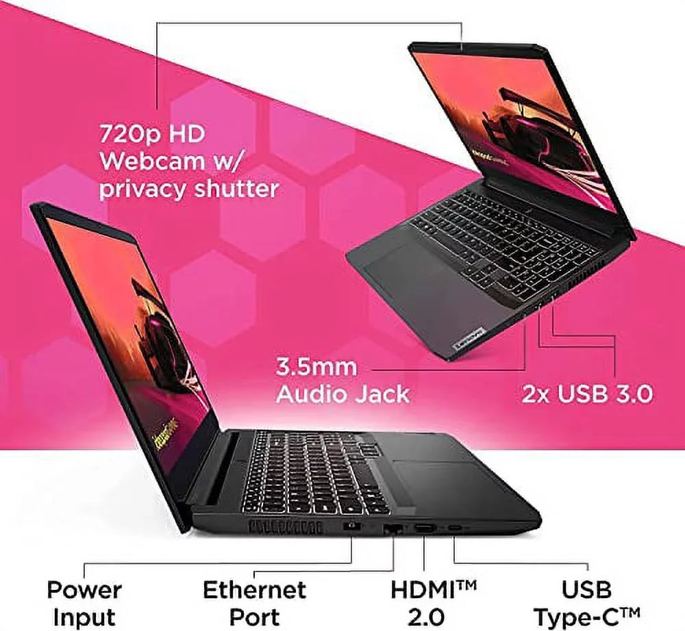 Lenovo IdeaPad Gaming 3 15.6"  120Hz Gaming Laptop,  Ryzen 5-5600H, 8GB  1TB ,  3050 Ti 4GB , Backlit Keyboard, Bluetooth, Webcam, WiFi, Windows 11, Shadow Black