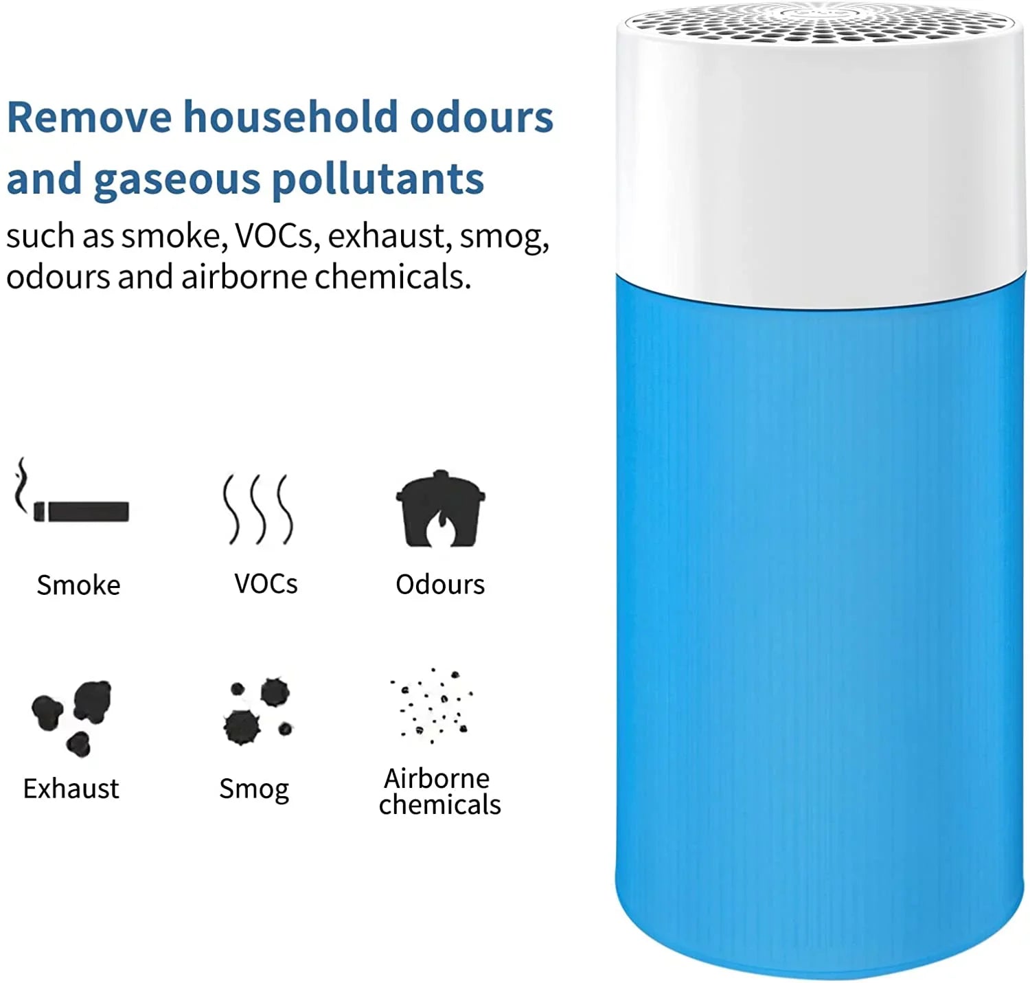 411 Replacement Filter for Blueair Blue Pure Air Purifier 411, Including 2PCS Particle Carbon Filter and 2PCS Blue Fabric Pre-filter