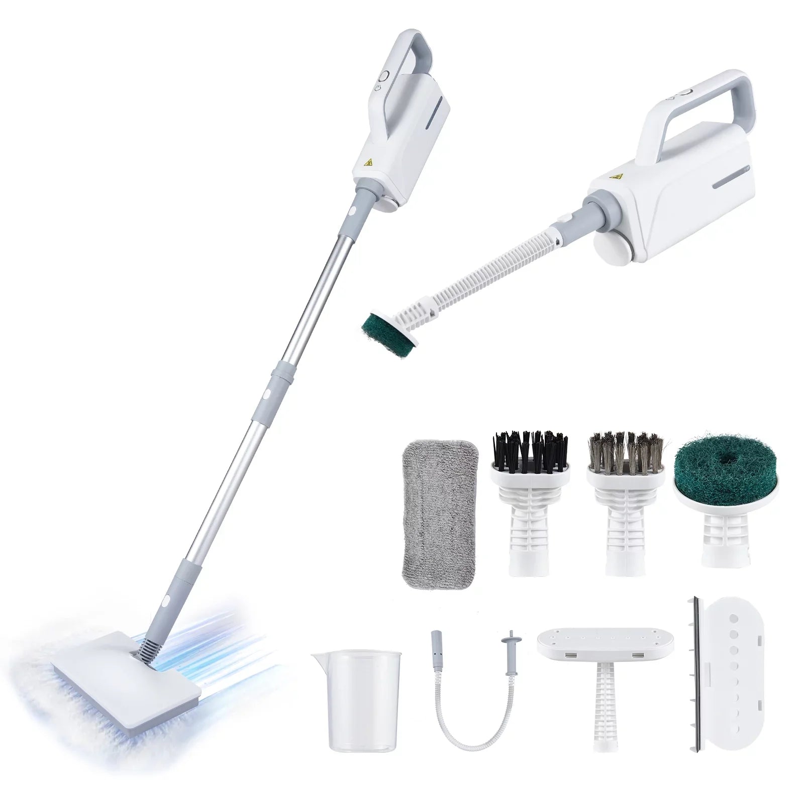 Spirastell Electric mop, Mop 370ml WaterWindow Cleaner Clothes 3 Brush2-levelHandheld Cleaner Floor Water2-levelWith 3 Clothes HeadFloor Steamer 370ml