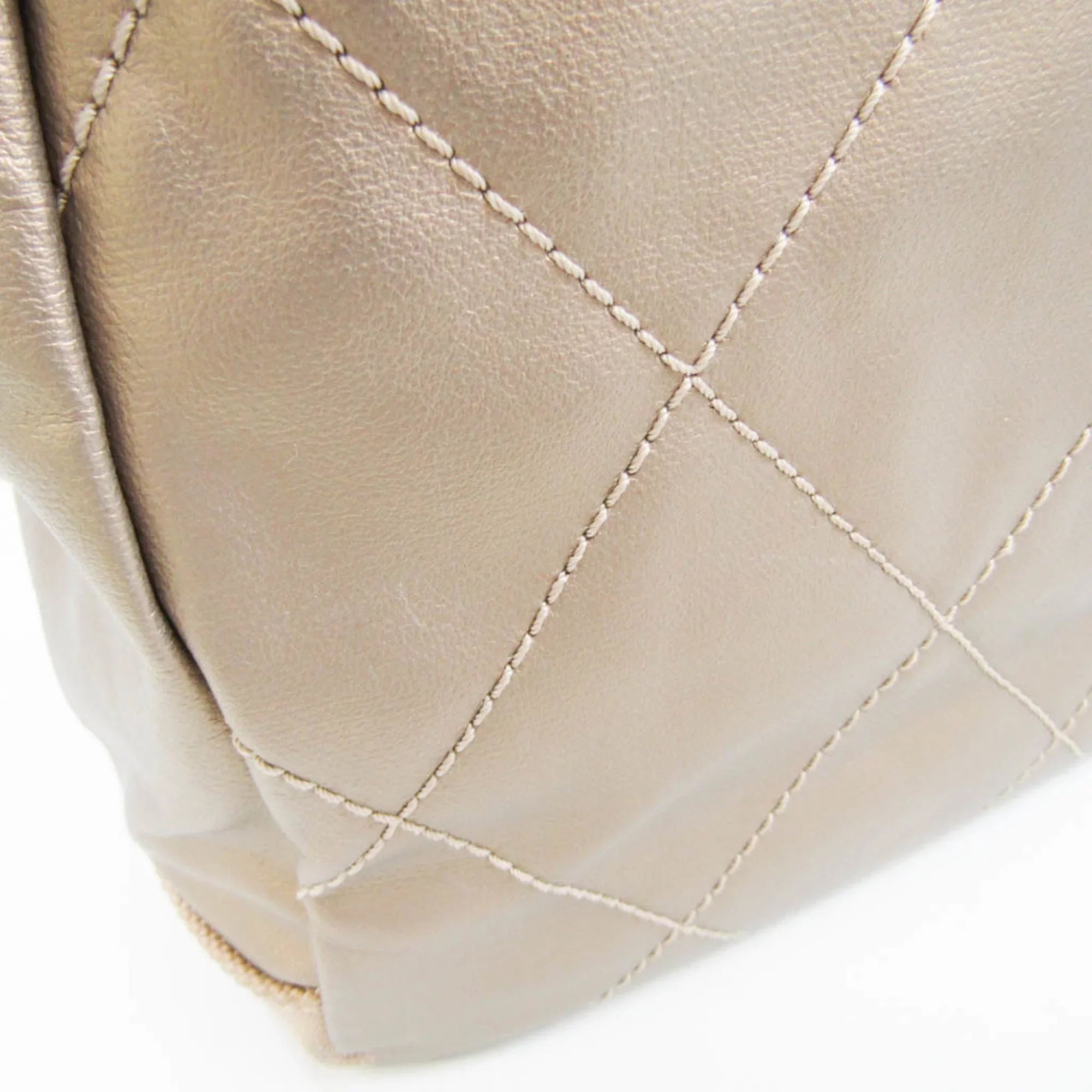Pre-Owned Chanel Paris Biarritz   Women's Coated Canvas,Canvas Tote Bag Gold (Good)