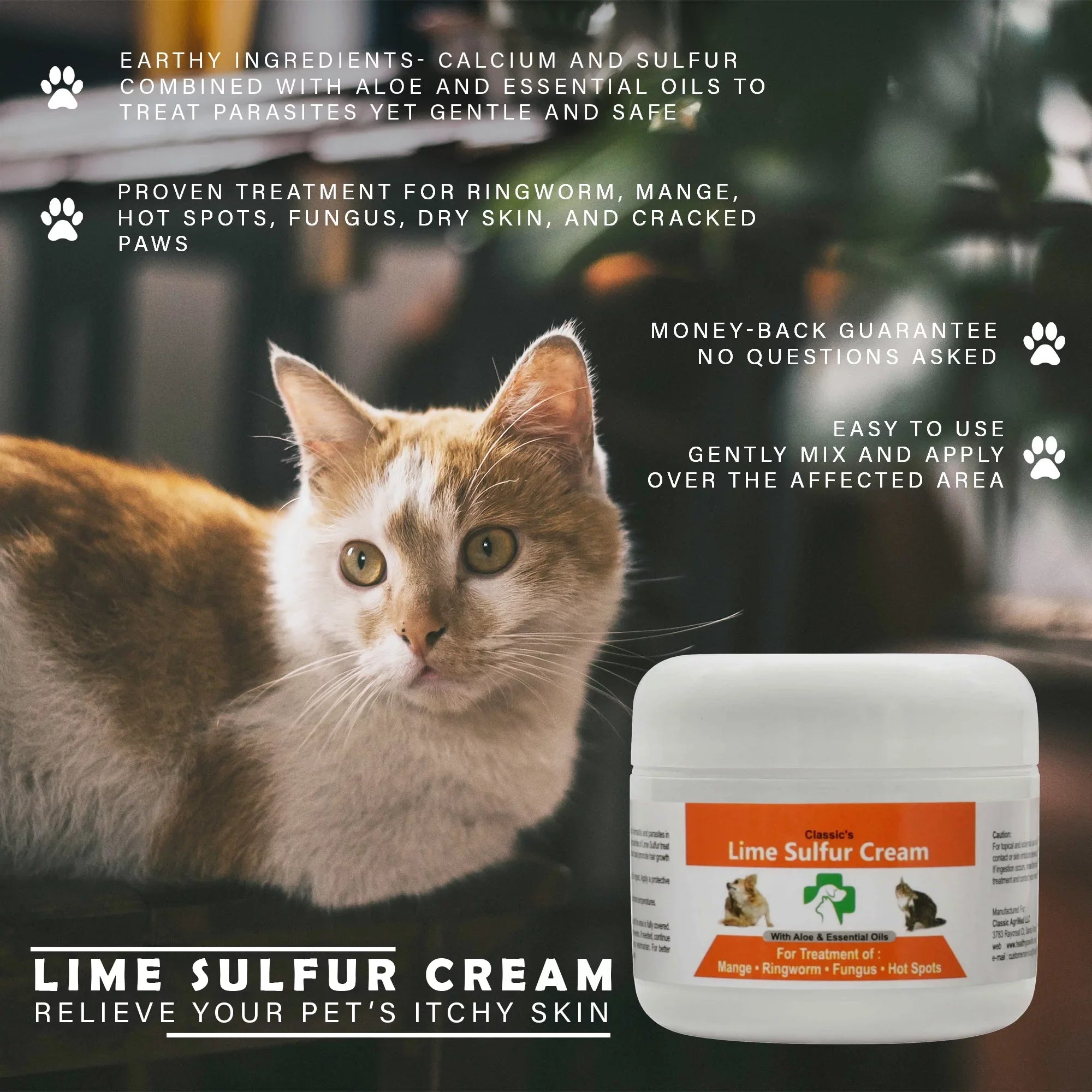 Healthy Paw Life Bundle - 2 Items: Classic's Lime Sulfur Cream (2 oz) and Classic's Lime Sulfur Shampoo (8 oz)