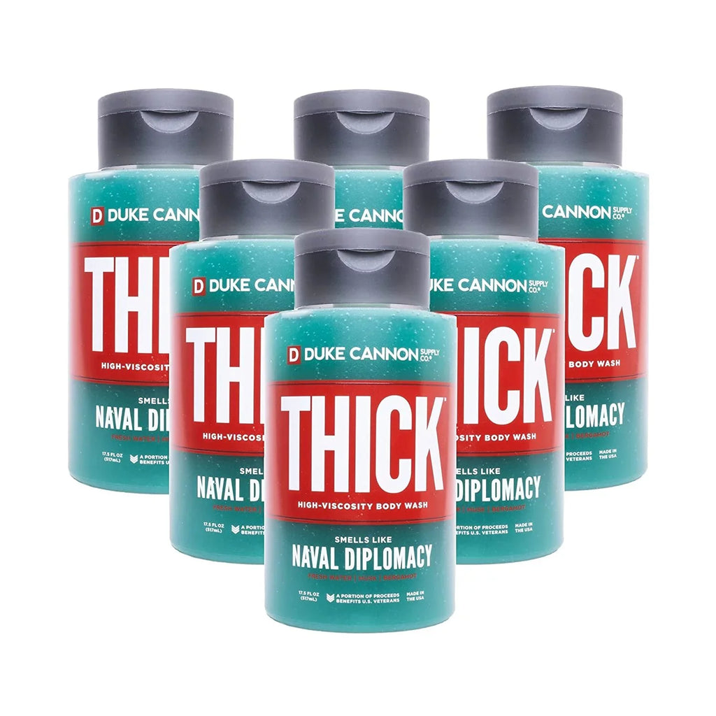Duke Cannon Supply Co.  High-Viscosity Body Wash for Men - Smells Like Naval Diplomacy, 17.5 Fl Oz 6 Pack