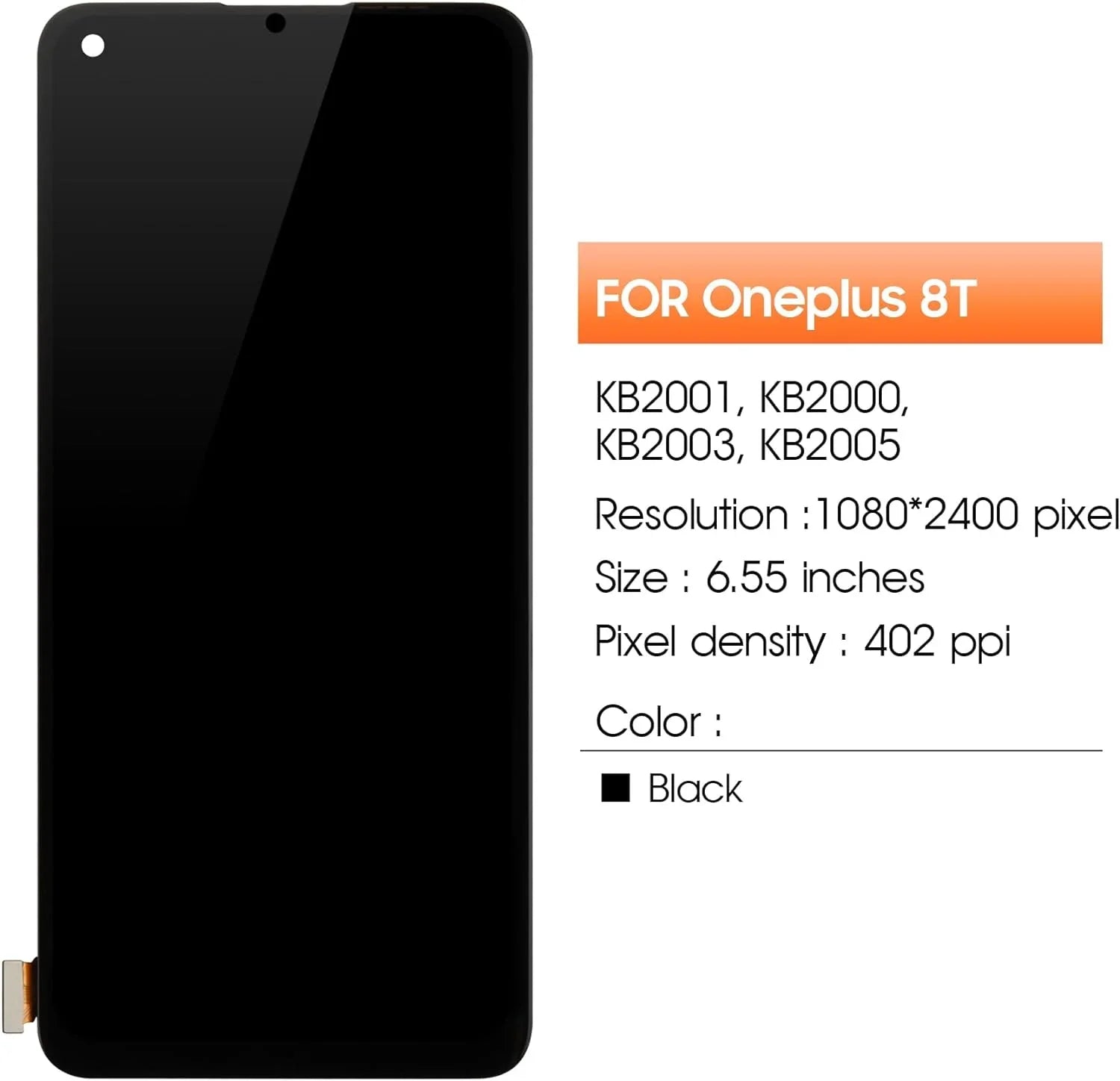 for Oneplus 8T 8T+ 5G Screen Replacement  Display     Screen Touch Digitizer Assembly Repair Part (Support Fingerprint)