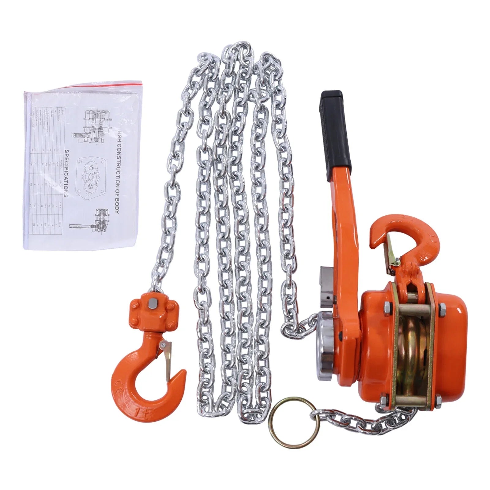 0.75T Lever Block Chain Hoist Come Along Puller 10Ft Chain Lifter Ratchet Type