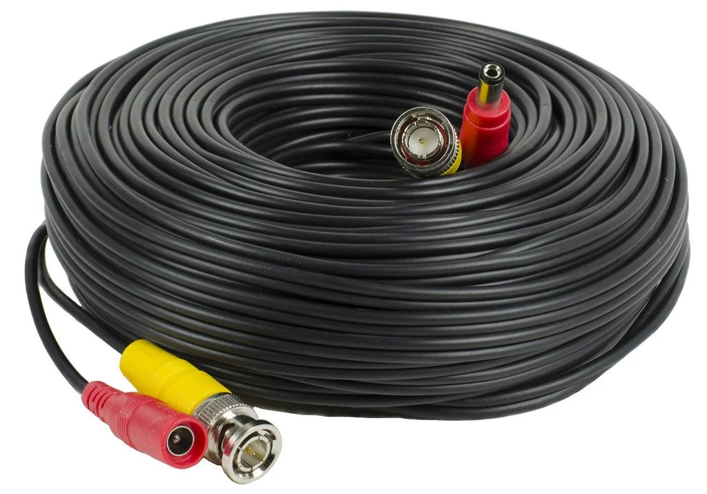 Amcrest 4-Pack 100 Feet Pre-Made All-in-One Siamese  Video and Power  Security Camera Cable with Two Female Connectors for 960H & - Camera and  (-4pack)