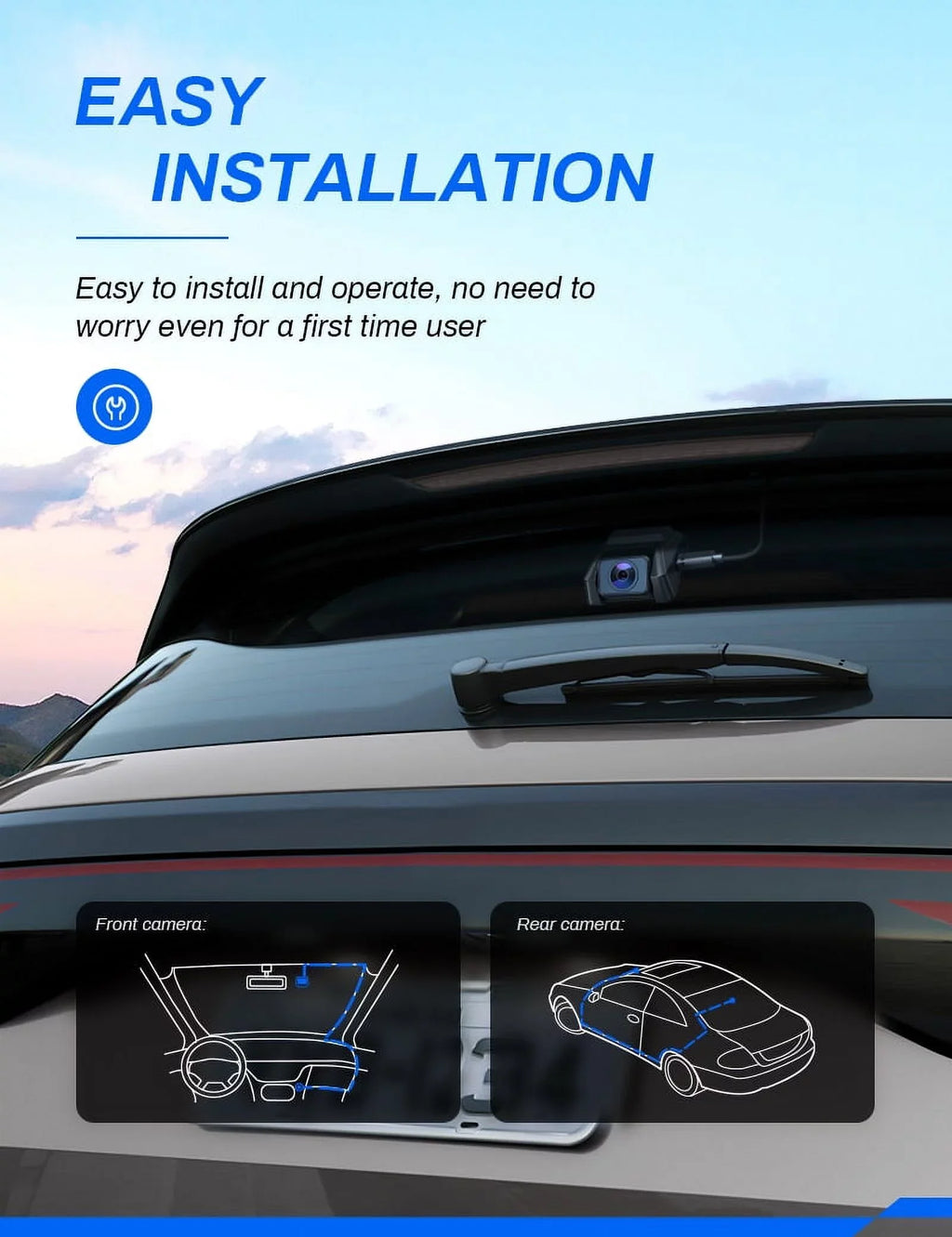 Crosstour  Dash Cam, Front and Rear 2.5K Dual Car Cam  Dash Camera for Cars 3 Inch  Screen Magnetic Dashboard Recorder 170 Backup Camera with Night Vision  -Sensor, Parking Monitor