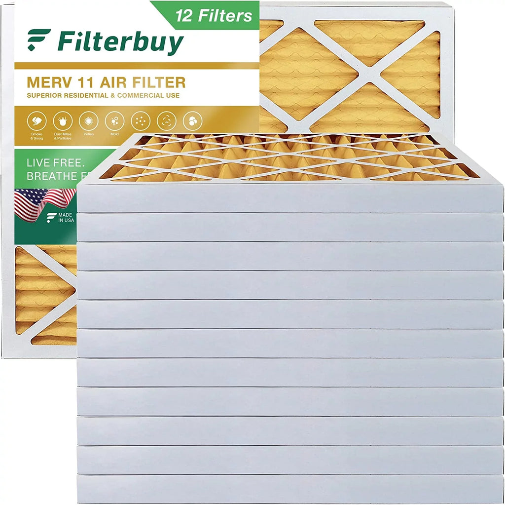 Filterbuy 12x16x2  11 Pleated   Furnace Air Filters (12-Pack)