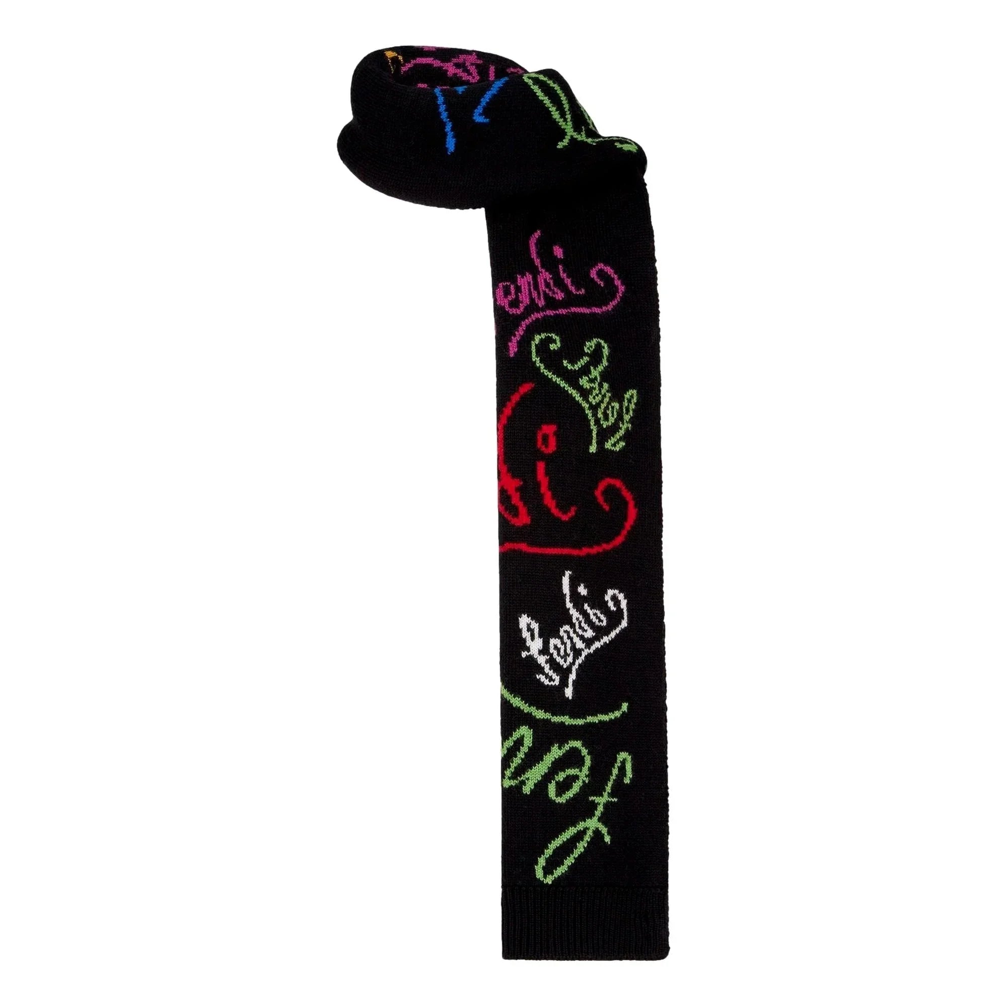 Fendi x Noel Felding Motif Nero Woven Wool Scarf