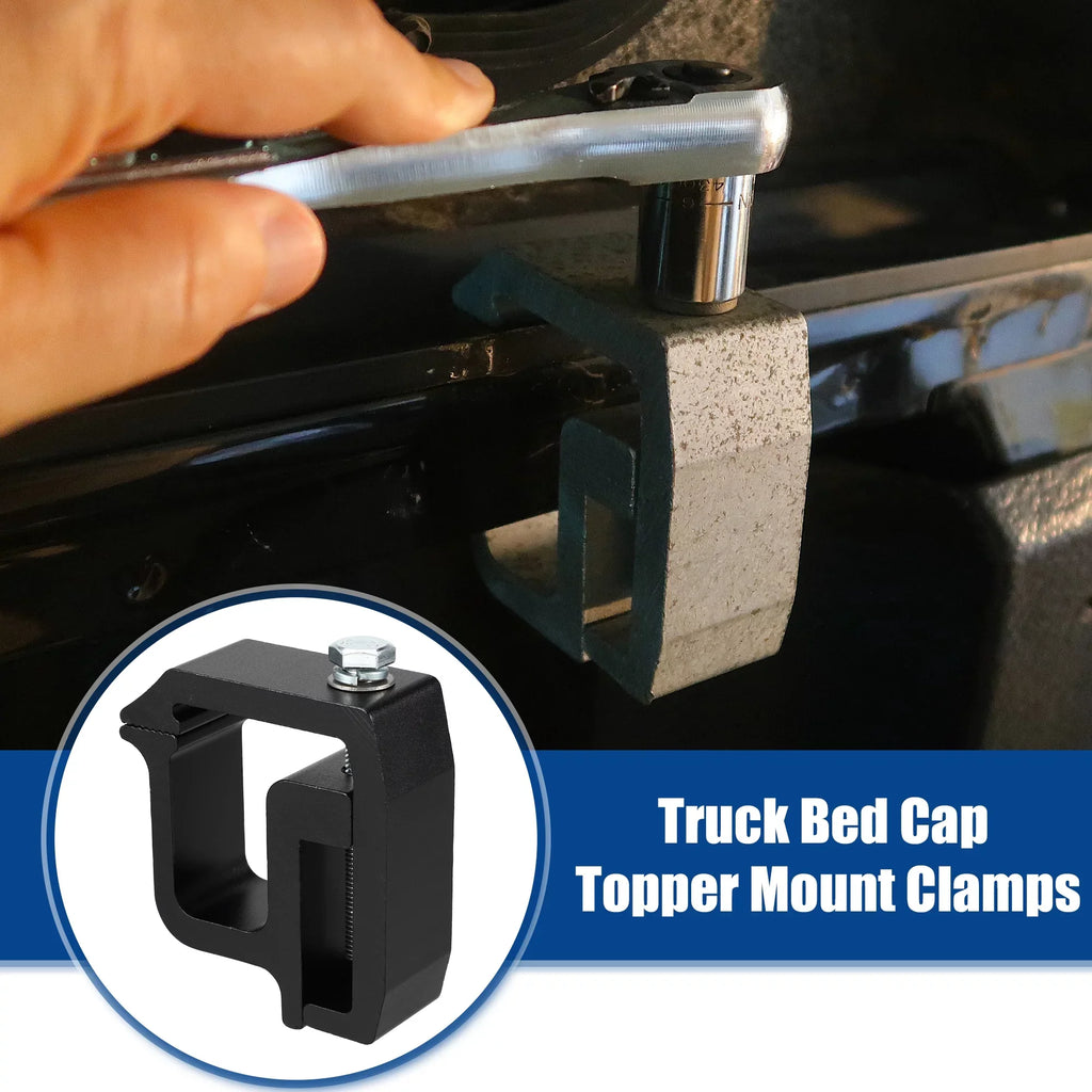 Unique Bargains 8 Pcs Truck Bed Cap Mount Clamps Camper Shell Clips Fit for Chevy Silverado 1500 2500HD 3500HD Black