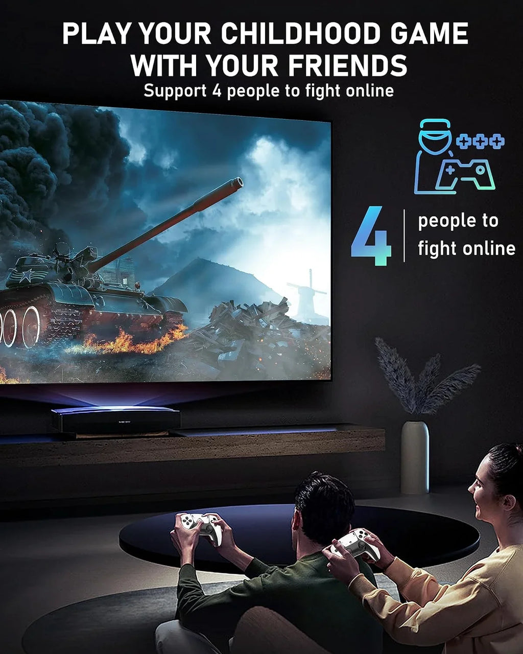 New dual joystick console controller,    4K  console  double play controller, more than 20,000 games, 4K  output and wireless controller relive classic games.