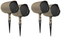 4  - 6.5" Landscape Ground Stake/Wall Mount 70v Commercial Speakers+Amp