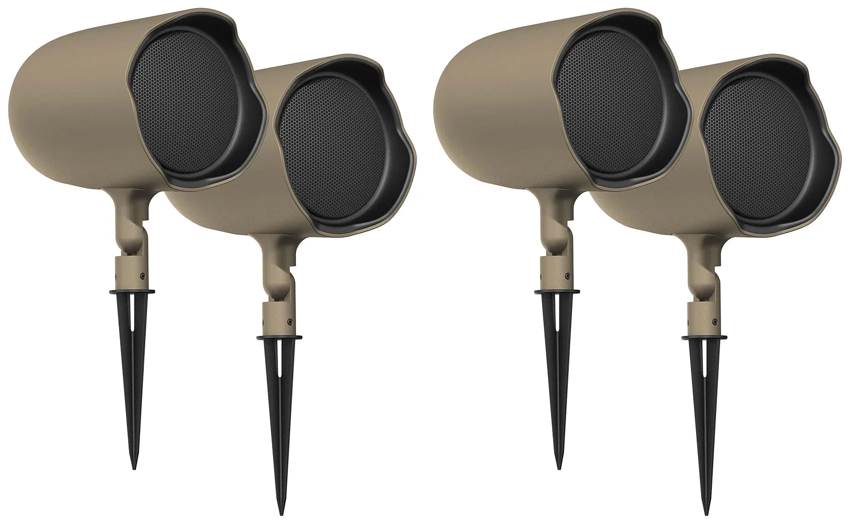 4  - 6.5" Landscape Ground Stake/Wall Mount 70v Commercial Speakers+Amp