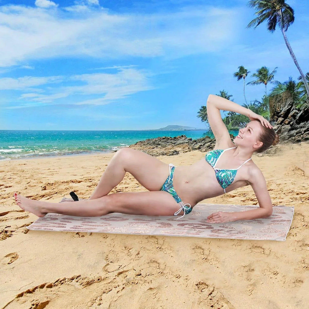 Bestwell Leopard Beach Towel Oversized Towel Blanket, Thin Lightweight Microfiber Sand Free Quick Dry Towel, 30”” Multipurpose Pool Bath Yoga Swim Shower Towel