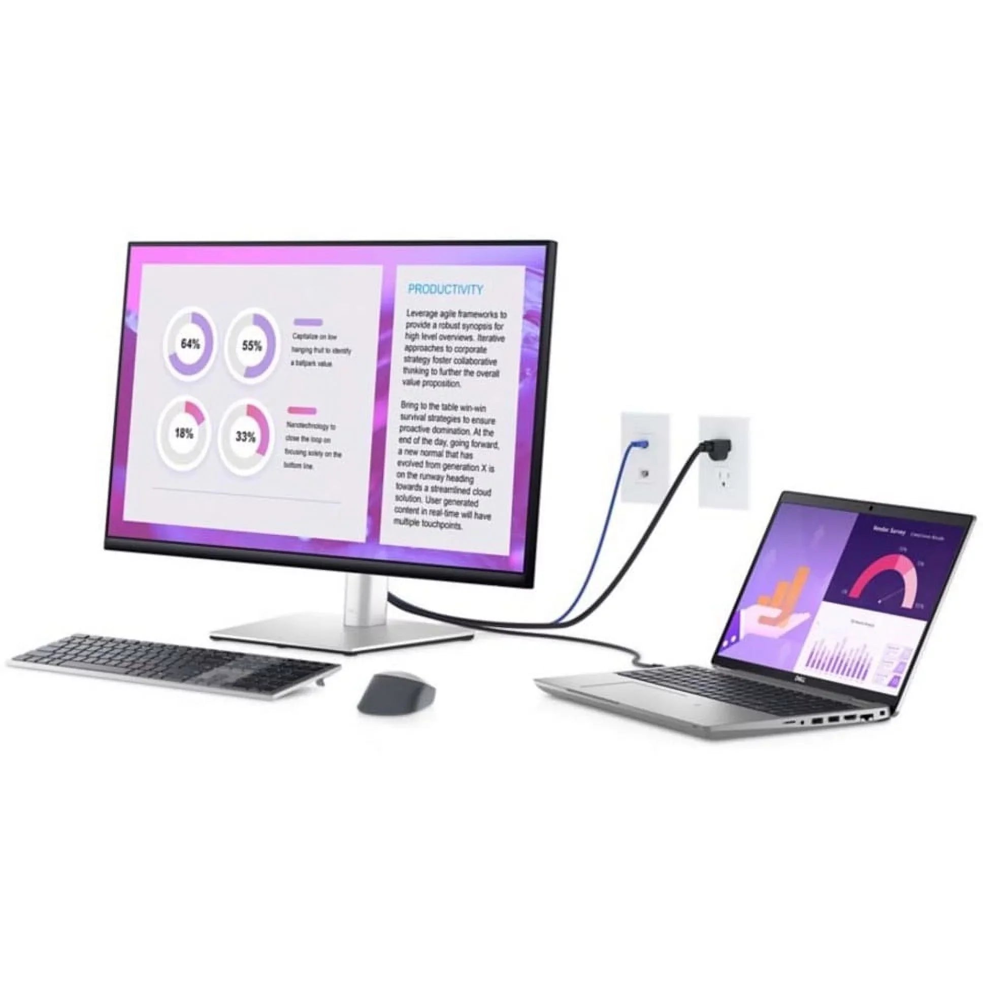 Dell 32\" 3840 x 2160  ComfortView Plus, sRGB Monitor, Black & Silver,