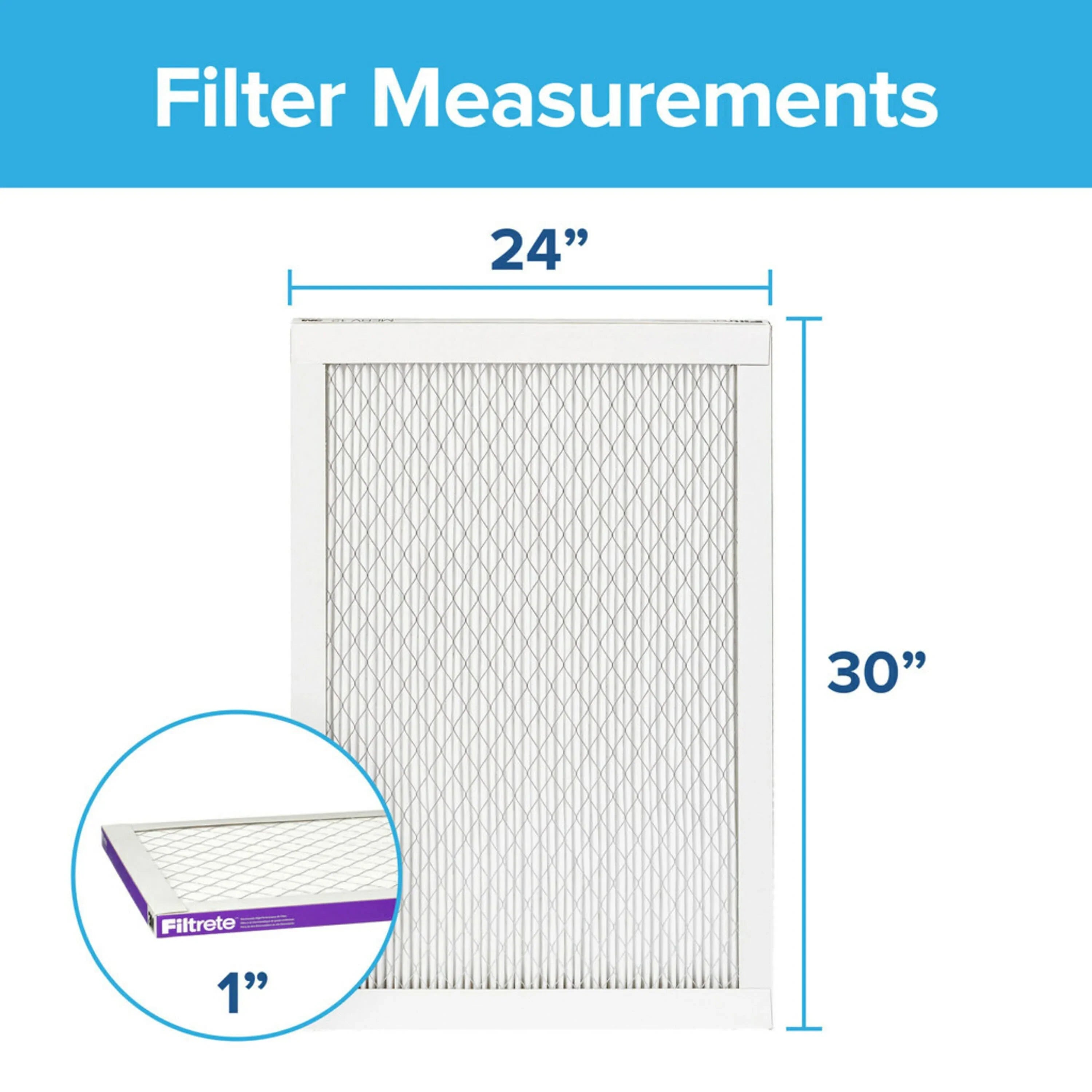 Filtrete 24x30x1 Air Filter,  1500  12, Advanced Allergen Reduction, 4 Filters