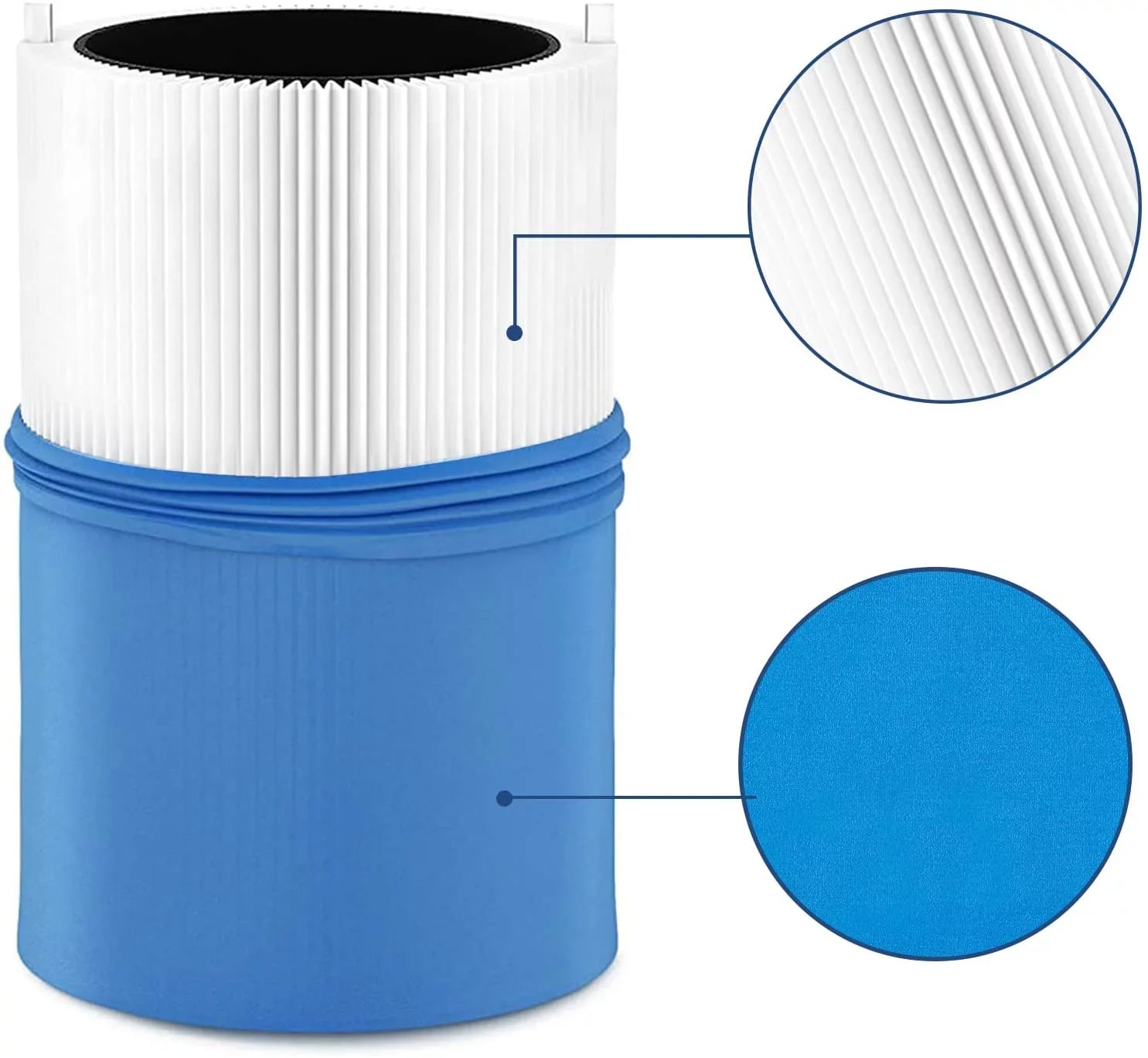 411 Replacement Filter for Blueair Blue Pure Air Purifier 411, Including 2PCS Particle Carbon Filter and 2PCS Blue Fabric Pre-filter