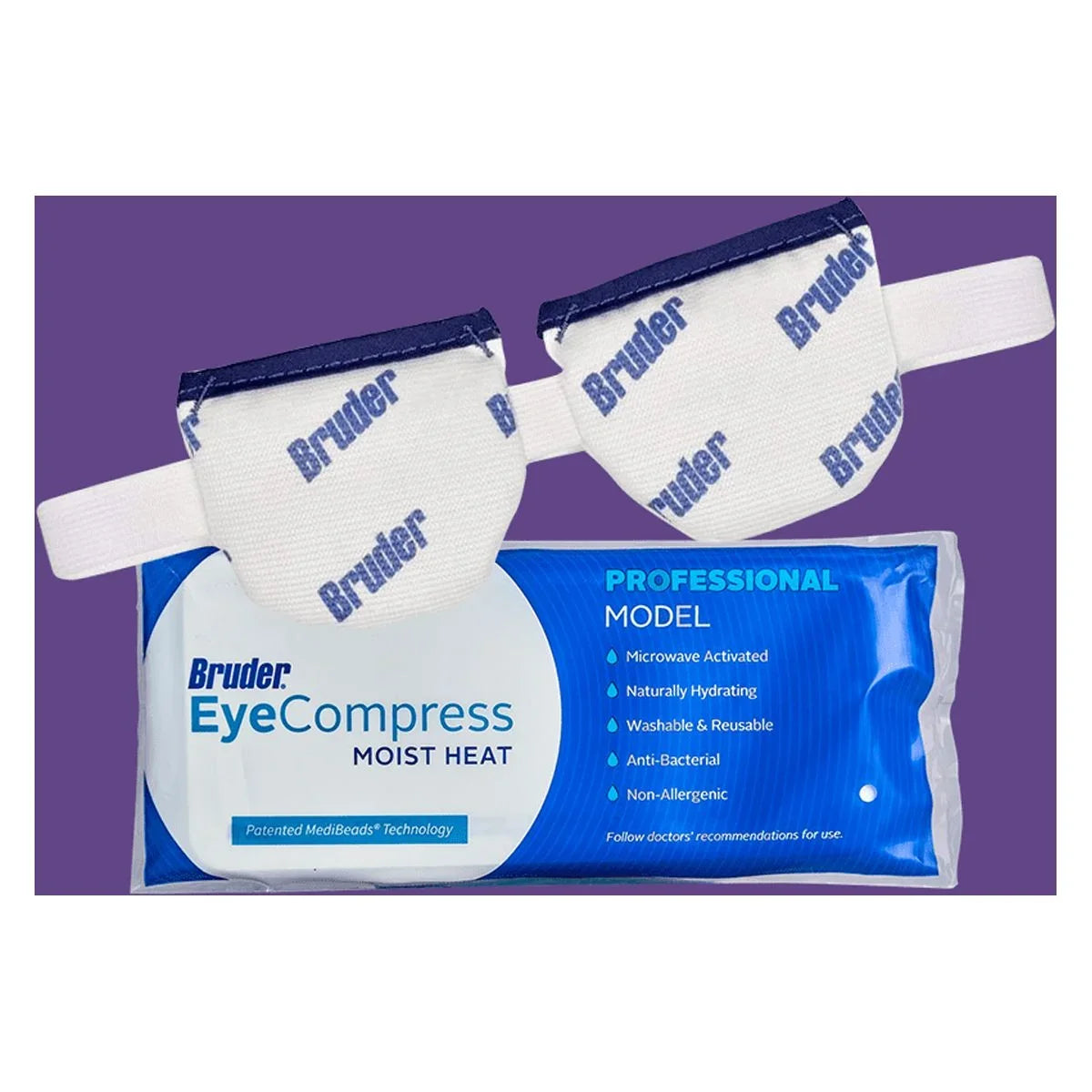 Bruder Moist Heat Eye Compress - Microwave Activated - Heat and Moisture for Dry Eyes - Reusable, Washable, and Non-allergenic - Fast Acting and Effective Relief for Dry Eye and Other Eye Irritation
