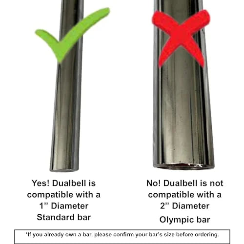 Superset Dumbbell to Barbell Adapters- Converts dumbbells for use on 1" diameter bar (up to 100 lb dumbbell, 2 Pair, 2 Spacers)