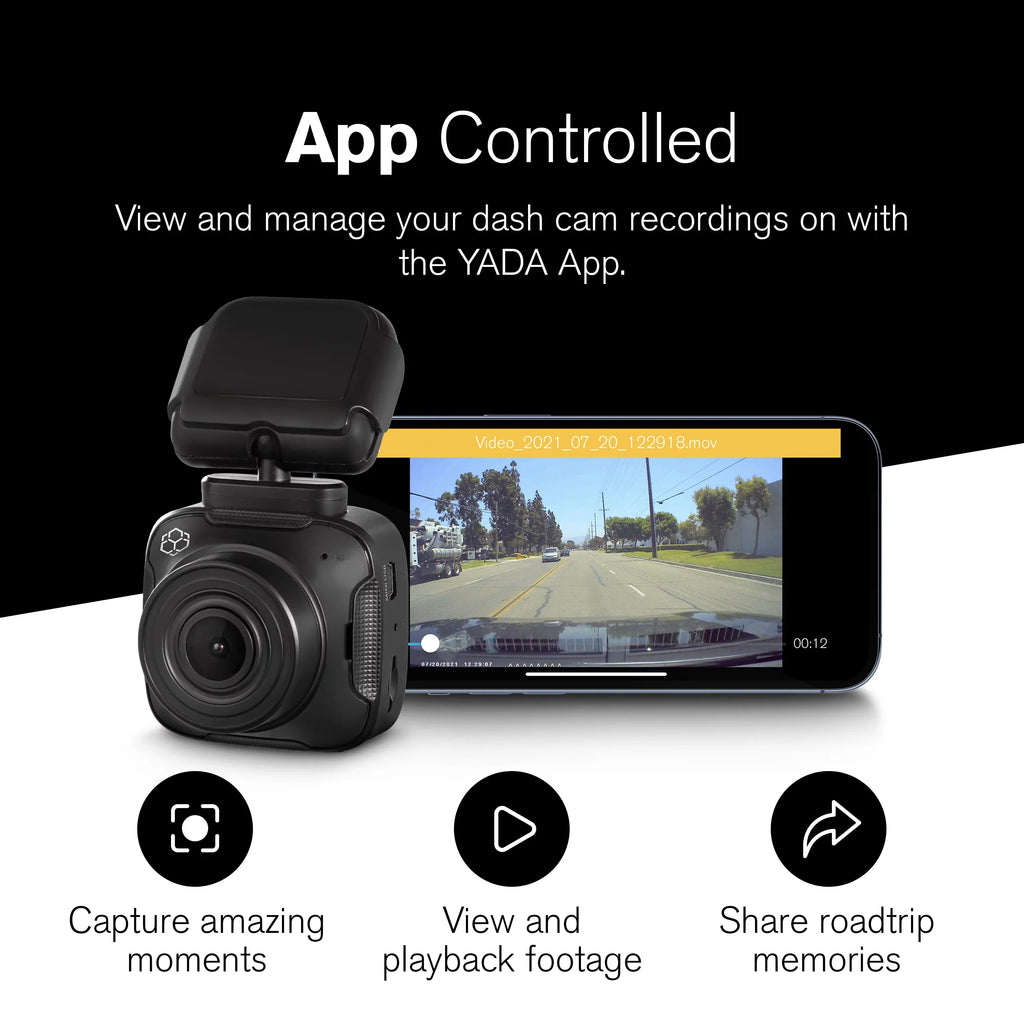 1080p Roadcam with App, 140 Degree Wide Angle Lense, 2.4"  Screen, -Sensor Technology with Park and Record Mode, Loop Recording