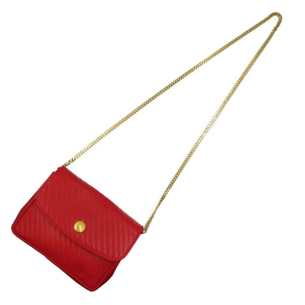 Pre-Owned Celine leather red chain shoulder bag (Good)