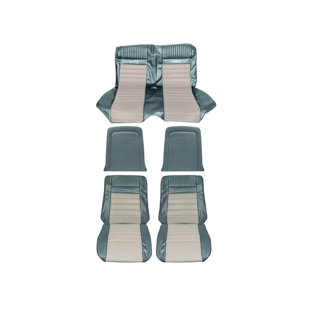 Scott Drake 66CP--- 1966 Full Set Pony Upholstery - Aqua/White