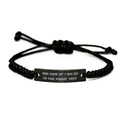 amangny Inspirational Tool Maker Gifts, Keep Calm or  Will Use My Tool Maker Voice, Joke Black Rope Bracelet for Colleagues from Coworkers