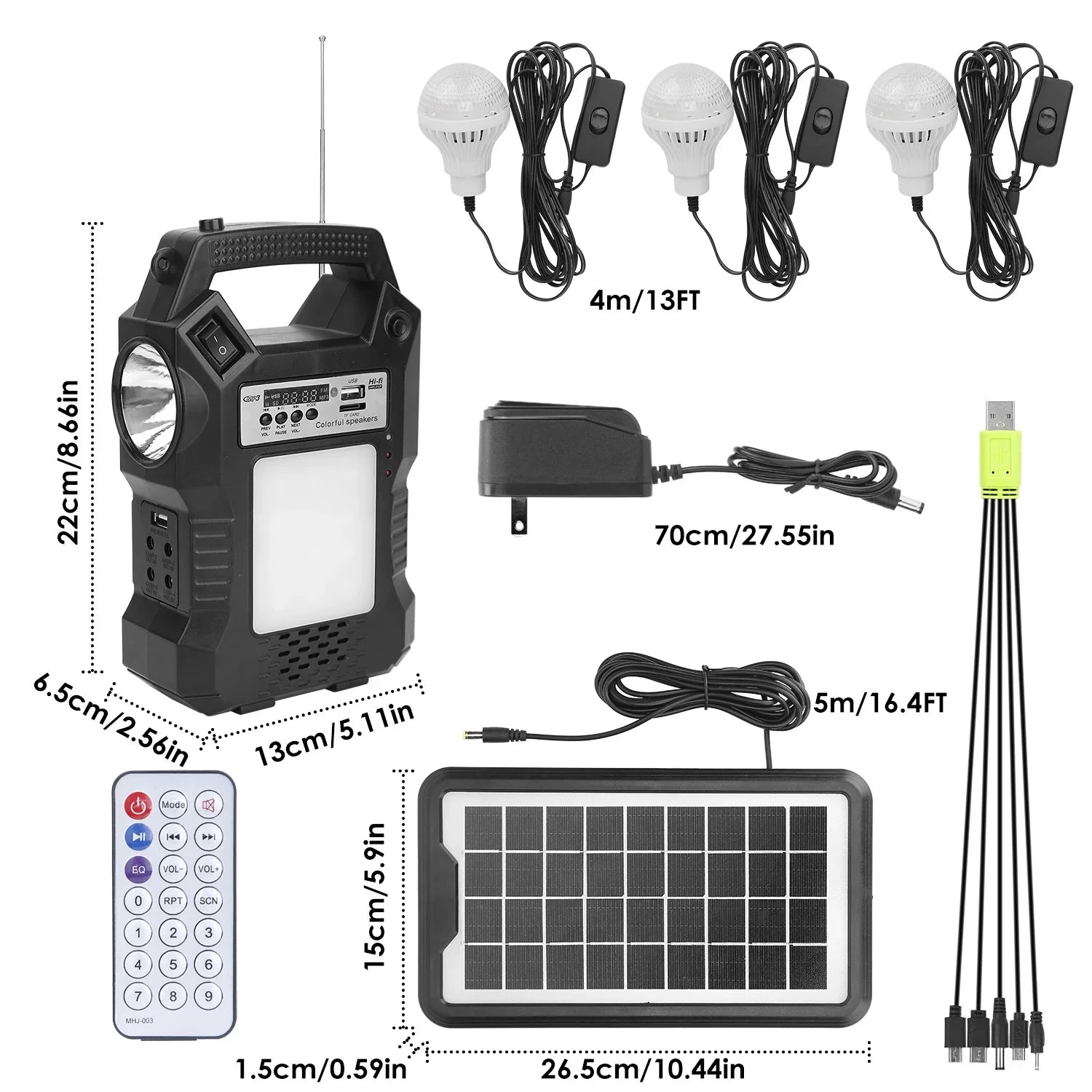 iMounTEK Portable Solar Powered Station Rechargeable Dual Way to Charge Power Station Generator Panel Power Bank with 3  Bulbs Flashlight for Outdoor Hiking Camping