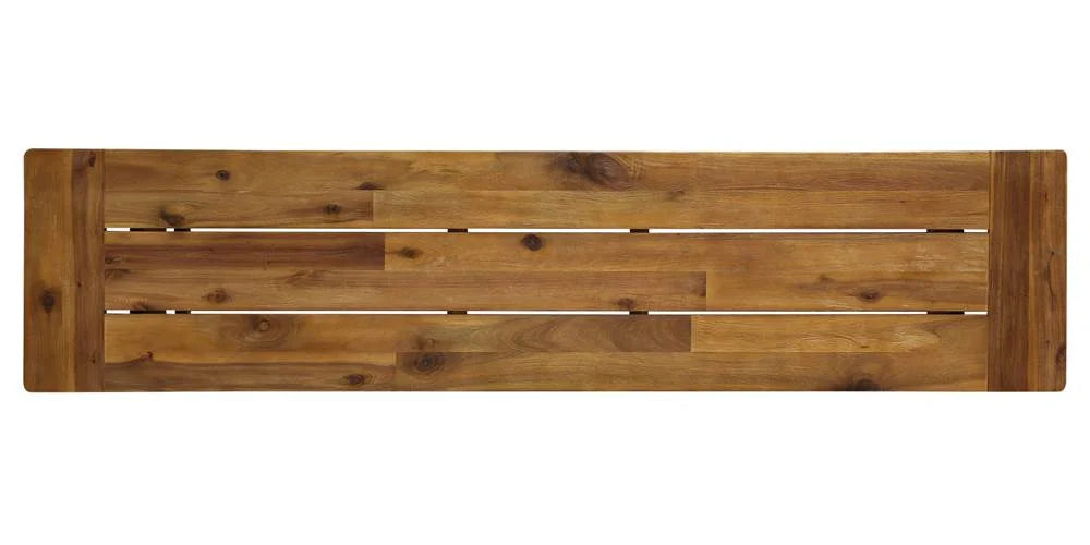 Raphael Outdoor Bench in Sandblast Teak and Black