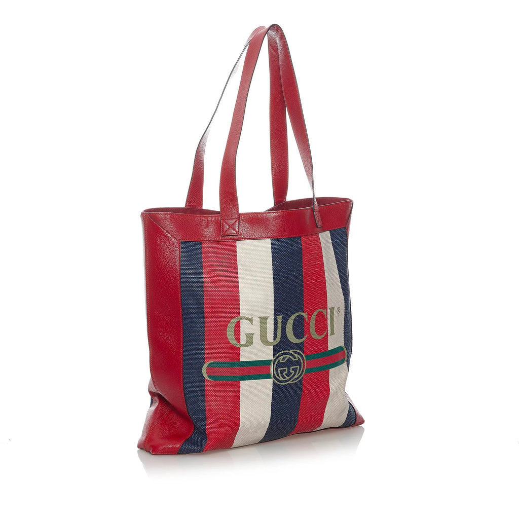 Pre-Owned Authenticated Gucci Sylvie Baiadera Tote Canvas Fabric Red Tote Bag Women (Good)