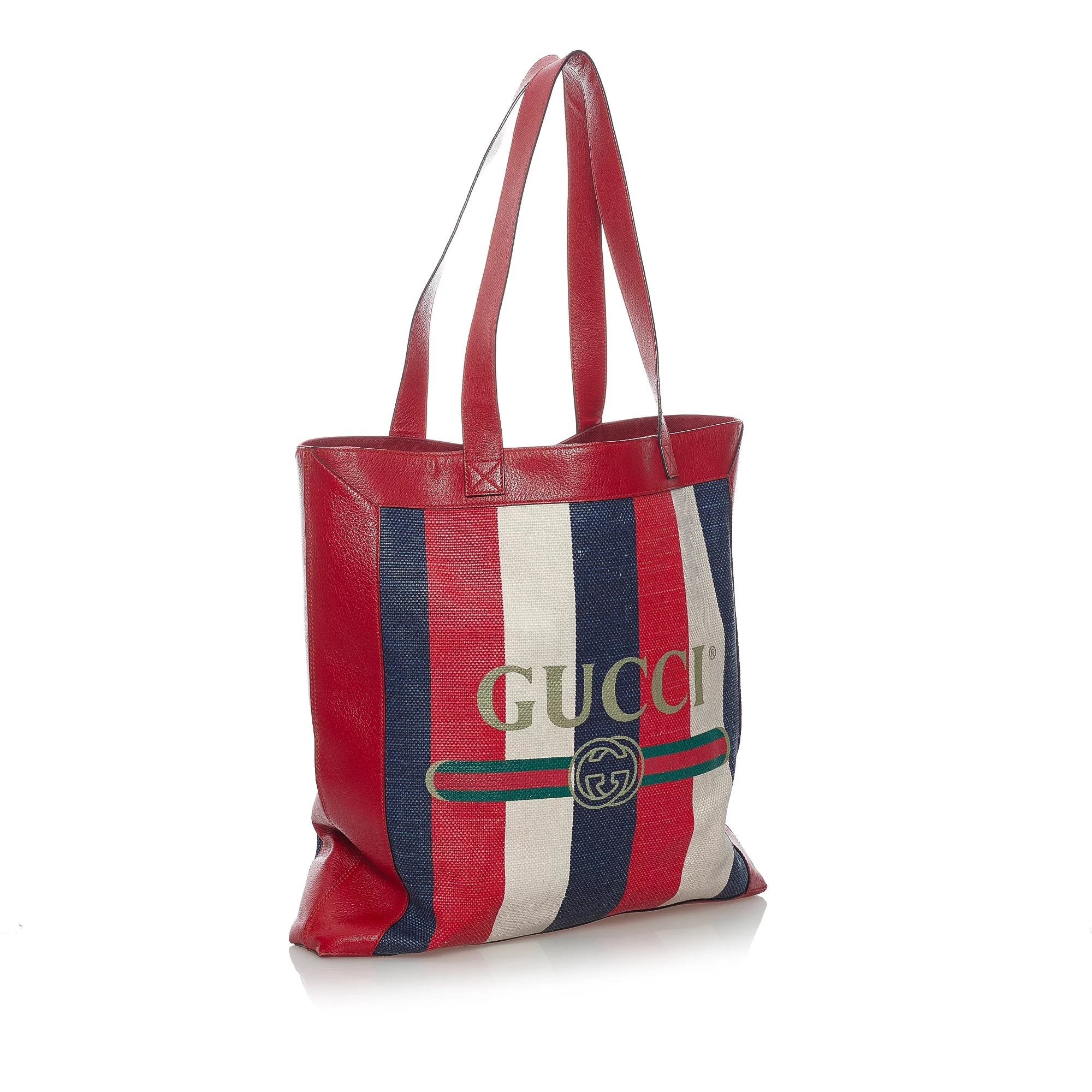 Pre-Owned Authenticated Gucci Sylvie Baiadera Tote Canvas Fabric Red Tote Bag Women (Good)