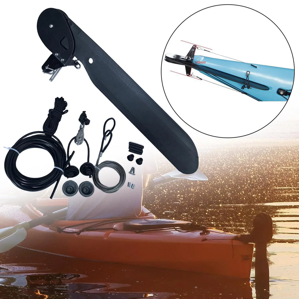 Kayak Rudder, Fishing Watercraft Canoe Nylon Boat Rudder Replacement Parts Foot Control Steering System for Kayak Accessories