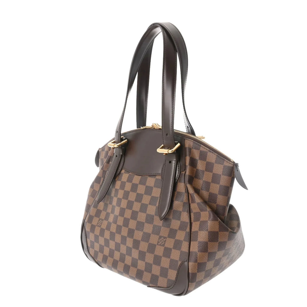 Pre-Owned   Damier Verona  Ebene  Women's Canvas Shoulder Bag (Good)