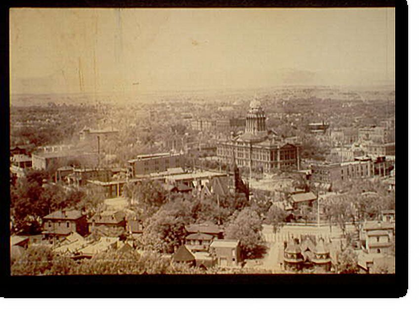 Historic Framed Print, Panorama of Denver - 2, 17-7/8" x 21-7/8"