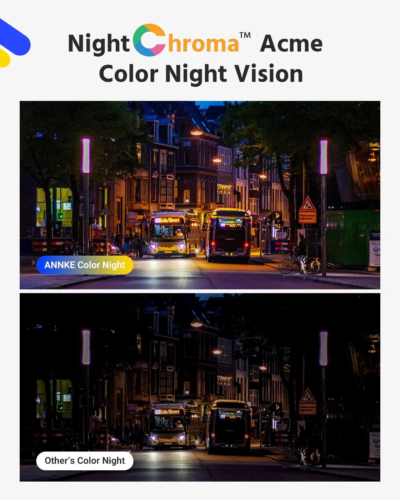 4K Ultra  Poe  Security Camera with True Full Color Night Vision Human Vehicle Detection Supplement Light