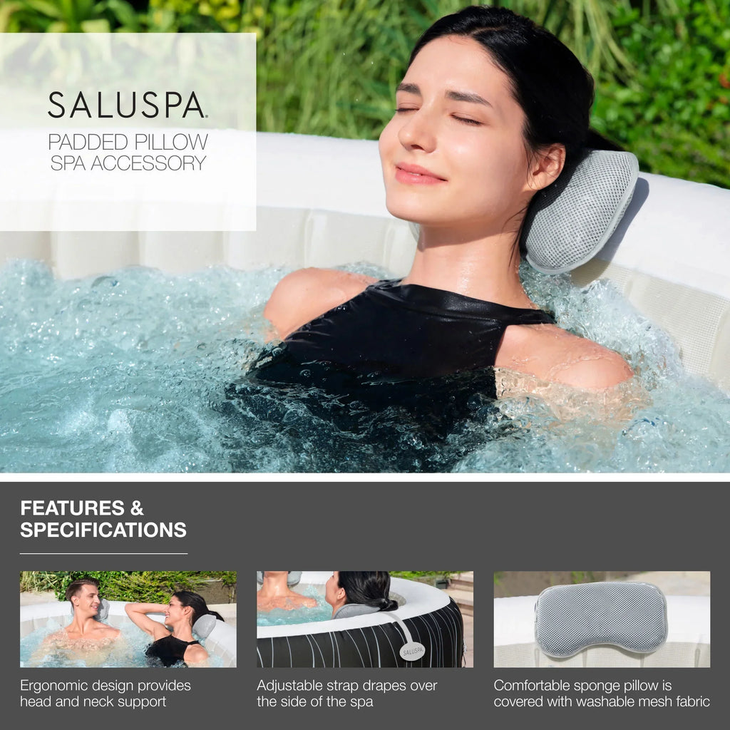 Coleman SaluSpa AirJet Hot Tub w/Bestway 4 SaluSpa Seat & 2 Headrest Pillow