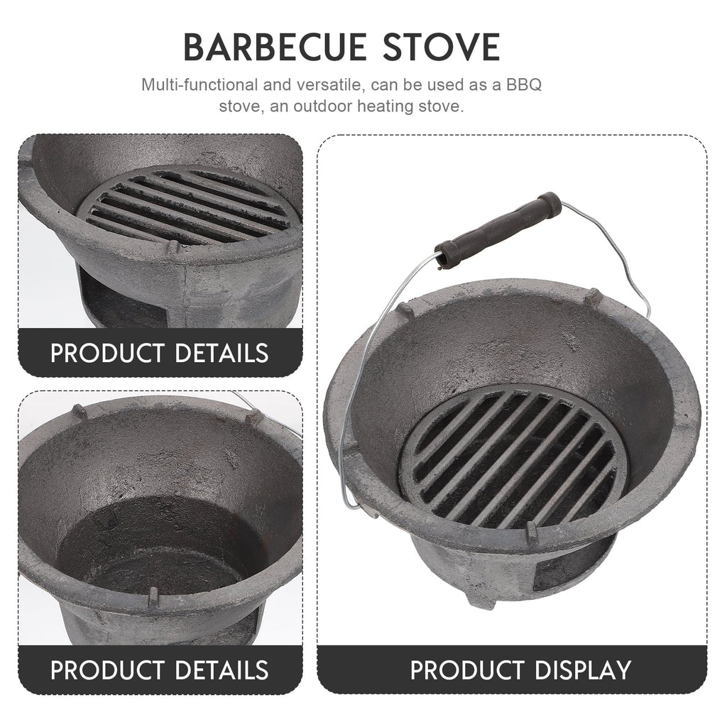Cast Iron Barbecue Stove Outdoor  Charcoal Stove Camping Barbecue Tool