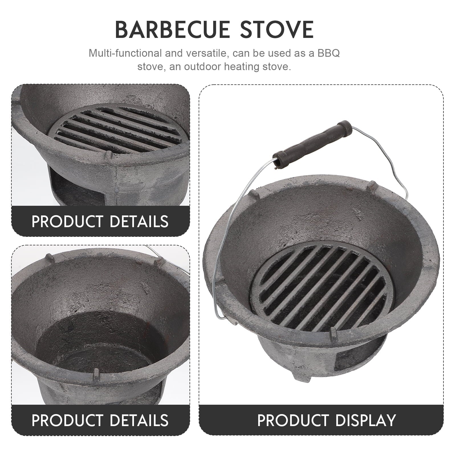 Cast Iron Barbecue Stove Outdoor  Charcoal Stove Camping Barbecue Tool
