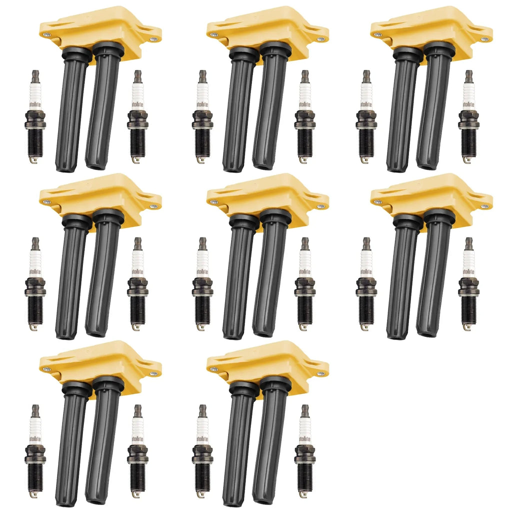 8 HeavyDuty Ignition Coils and 16 Autolite Spark Plug Compatible with Dodge Challenger Charger  Fits select: 2019  1500  , 2013-2014  1500