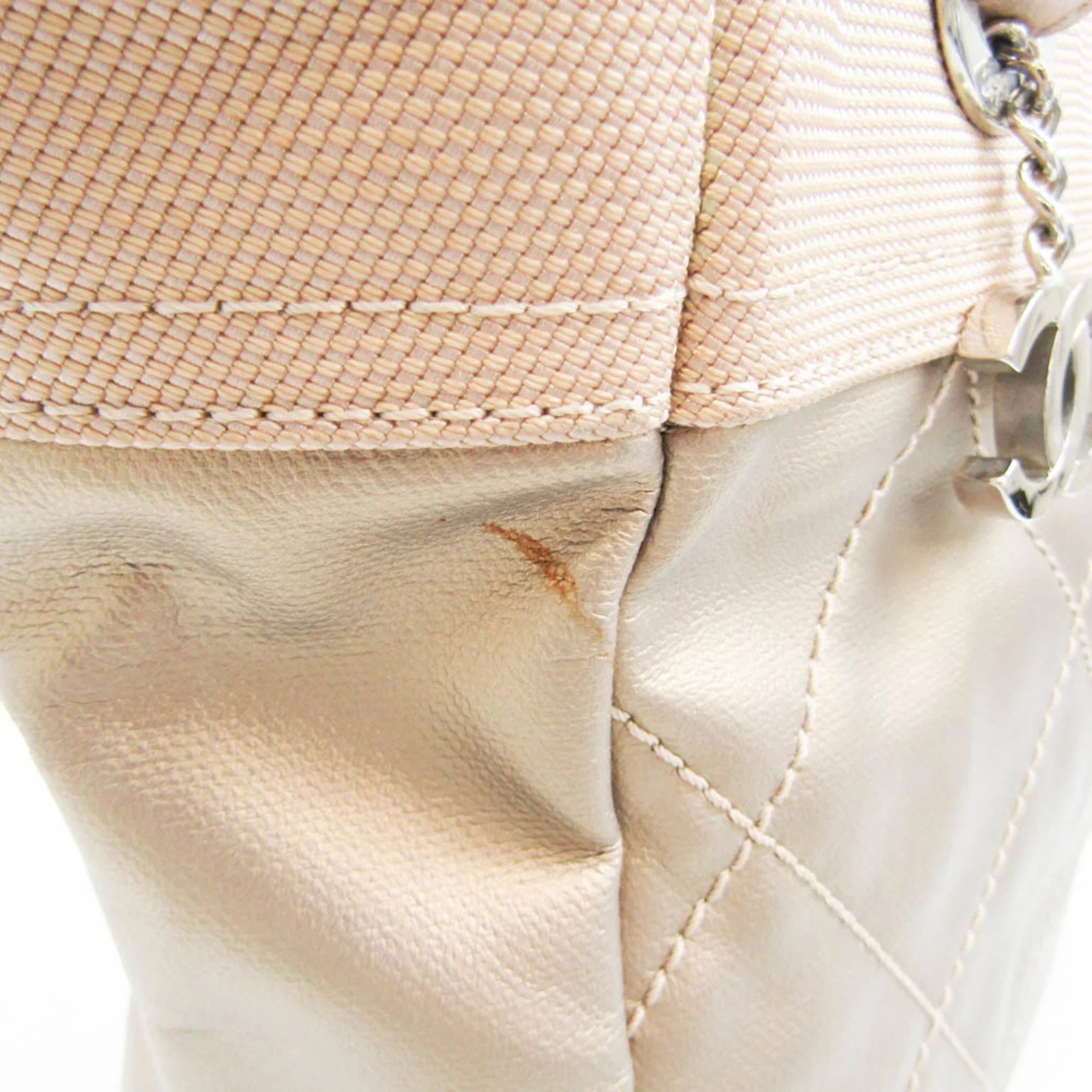 Pre-Owned Chanel Paris Biarritz   Women's Coated Canvas,Canvas Tote Bag Gold (Good)
